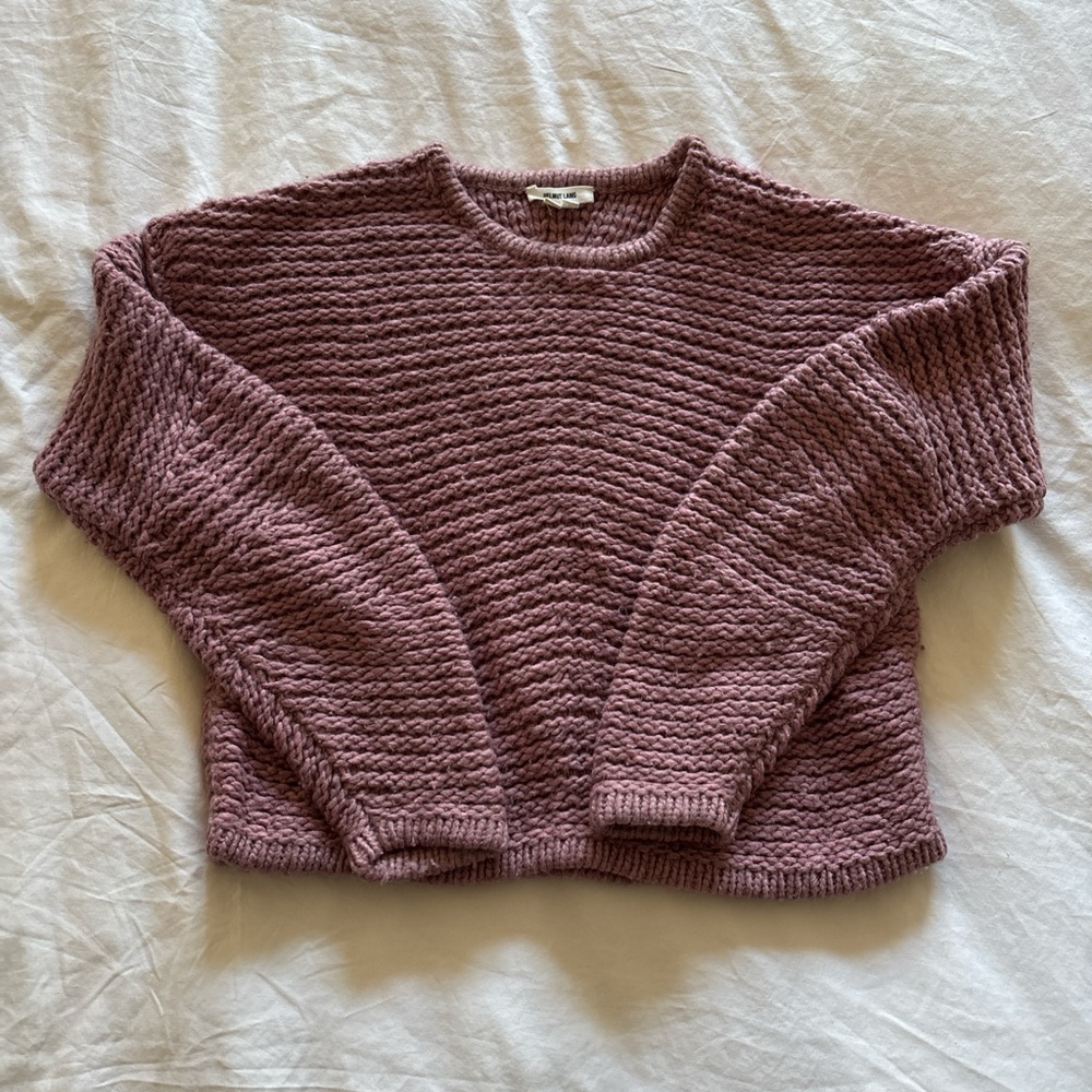 Helmut lang purple cropped sweater
